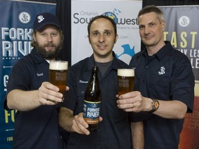 Forked River Brewing Company owners, from left, David Reed, Steven Nazarian and Andrew Peters will celebrate the second annual Fork Fest June 9. (Free Press file photo)