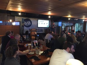 About 100 people attended Screen Shots at Toboggan Brewing Co. on Wednesday. The event focused on developing London's movie, TV, digital games and animation sector. (Hank Daniszewski/The London Free Press)