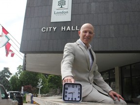 Coun. Michael van Holst championed a push to move council and standing committee meetings earlier in the day. Politicians this week suggested reaching out to Londoners to ask which sort of schedule citizens prefer. (MEGAN STACEY/The London Free Press)