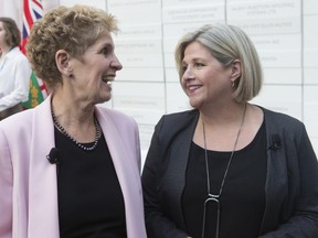 Ontario Premier Kathleen Wynne and NDP Leader Andrea Horwath. (File photo)