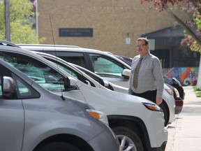 John Paul Stone leaves the Perth County Courthouse after his hearing Tuesday, May 15. JONATHAN JUHA/POSTMEDIA NETWORK