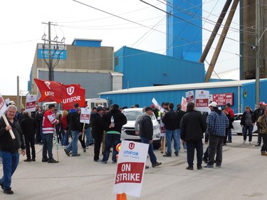 It has been 11 days since striking Unifor members at Compass Minerals' Goderich salt mine have heard from the company in their contract dispute, the union said Tuesday, May 2. The workers are fighting company calls for concessions such as mandatory overtime, 12-hour shifts and reducing long-term benefits, the union says. (Kathleen Smith/Goderich Signal Star)
