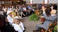 Teajai Travis, of Windsor, Ont., gave an inspired performance on the djembe African drums during a service at the North Buxton Community Church on Sunday June 24, 2018. Ellwood Shreve/Chatham Daily News/Postmedia Network