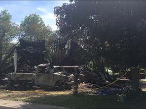 Bruce County woman in a London hospital burn unit, her baby safe but her husband and two other children dead after an early-morning house fire Chesley. (SHANNON COULTER, The London Free Press)