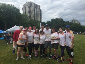 The Ronald McDonald House London team at the Corporate Challenge in Harris Park on Saturday.