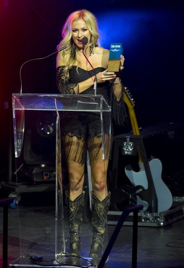 Meghan Patrick won Female Artist of the Year and Fan's Choice at Country Music Awards Ontario at Centennial Hall in London, Ont. on Sunday June 3, 2018. Derek Ruttan/The London Free Press/Postmedia Network