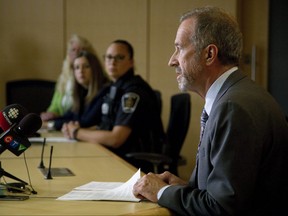 Paul Woods, president and CEO of London Health Sciences Centre, said he was devastated by news that one of his employees is charged with committing crimes involving a patient while working at the hospital in London. Woods spoke to the media at a Tuesday press conference. Vincent Gauthier, an electroencephalogram technician, is charged with overcoming resistance by administering or attempting to administer a drug and one count of sexual assault of a patient.  Derek Ruttan/The London Free Press/Postmedia Network