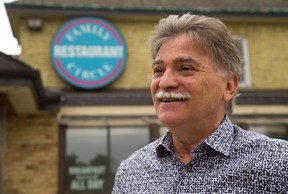 Spiridon Letsos the owner of the Family Circle Restaurant on Wellington Road talks about selling the business for a potential high rise development in its place in London. (MIKE HENSEN, The London Free Press)