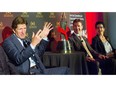 Mike Babcock, head coach of the Toronto Maple Leafs, speaks at a Hockey Canada press conference Monday at the London Convention Centre along with Ryan Smyth and Danielle Goyette, who are all 2018 Distinguished Honourees of the Order of Hockey in Canada. Mike Hensen/The London Free Press