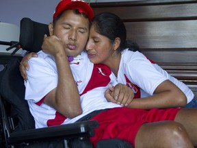 "He's my little brother. His pain is my pain," Matilde Sulla Puma said of Edgar Sulla Puma in Hamilton, Ont. on Thursday June 21, 2018. Edgar survived a crash that killed 11 people, including 10 fellow  migrant farm workers, near Stratford in 2012. Derek Ruttan/The London Free Press/Postmedia Network