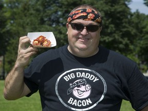 Sean Hickey of Big Daddy Bacon will be featuring his latest creation, bacon poppers. (Derek Ruttan/The London Free Press)