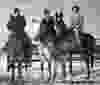 Dinnie Greenway right, with her father and mother (riding sidesaddle due to polio). (Family handout photo)