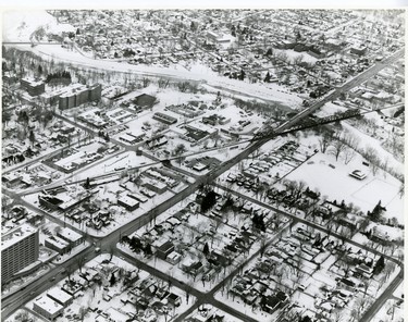 Aerial of Oxford Street, 1978. (London Free Press files)