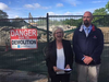 London NDP candidates Peggy Sattler and Terence Kernaghan slammed Progressive Conservative leader Doug Ford Tuesday morning, with the long-closed Lorne Avenue elementary school as their background. Sattler called Ford's family legal dispute 'a circus.' HANK DANISZEWSKI/THE LONDON FREE PRESS