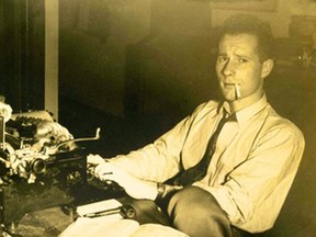 Charles Whipp, former owner and editor of The Advertiser-Topic in Petrolia, in the newsroom of the Prince Albert daily newspaper in the late 1940s. Whipp died on June 19 in British Columbia. He was 92. Photo courtesy of the Whipp family. (Handout)