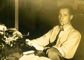 Charles Whipp, former owner and editor of The Advertiser-Topic in Petrolia, in the newsroom of the Prince Albert daily newspaper in the late 1940s. Whipp died on June 19 in British Columbia. He was 92. Photo courtesy of the Whipp family. (Handout)