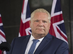 Ontario Premier - Elect Doug Ford met with business leaders and reaffirmed his support with Prime Minister Justin Trudeau and his provincial counterparts against tariffs, at Queens' Park,  in Toronto, Ont. on Wednesday June 13, 2018. (Stan Behal/Postmedia Network)