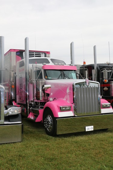 "Trucking for a cure" - a truck on display at Trucking for Kids is painted in pink to raise awareness about breast cancer. (SHANNON COULTER, The London Free Press)