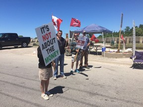 Workers at the Compass salt mine have been walking the picket line for six weeks with no negotiations in sight. (HANK DANISZEWSKI, The London Free Press)