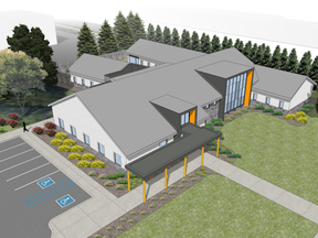 Architectural rendering of the new Youth Opportunities Unlimited shelter planned in northeast London