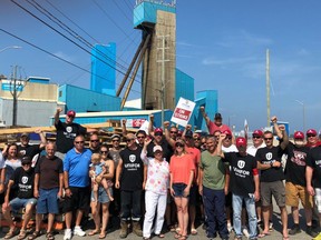 Standing in solidarity and remaining hopeful through a 12 week strike, Unifor members at the world's largest salt mine in Goderich will vote on a final offer from Compass Minerals. The American owned company and the union have been in negotiations since Thursday, July 12. Unifor will vote on the proposed final offer on Monday, July 16. (KATHLEEN SMITH, Goderich Signal-Star)