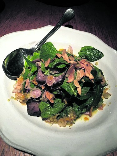 Smoky beef salad with mint and lemongrass at Nahm in Bangkok. (Jennifer Bieman/The London Free Press)