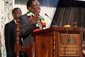 Zimbabwe's President Emmerson Mnangagwa is in a tighter race than expected for election.(MARCO LONGARI/AFP/Getty Images)