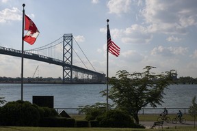 The Ambassador Bridge, which connects Windsor, Canada, and Detroit. (File photo)