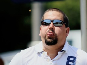 Dave Bonnell spit his way to the Canadian Cherry Pit Spit Championship at the Blenheim Cherry Fest in 2015. (File Photo/The Daily News)