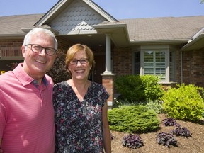 George and Nancy Wray of Mississauga have moved to a single floor condo in the Warbler Woods area in London. (MIKE HENSEN, The London Free Press)