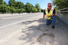 Karl Grabowski, a transportation design engineer talks about the state of bridges in London. (Mike Hensen/The London Free Press)