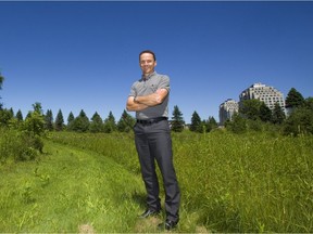 Gord Thompson, president of Corlon, stands amid the north-London land parcel that the company is selling. Thompson's grandfather, J. Gordon Thompson, started buying land in the Sunningdale area during the 1930s. (MIKE HENSEN, The London Free Press)