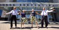 Dan and Rhetha Roy are the organizing couple for the 20th Canadian National Square and Round Dancing Convention. They're joined by Avril and Austin Hayward, presidents of the Square and Round dancers of SW Ontario in front of the London Convention Centre on Tuesday. The two-day conference will draw about 800 people from as far as Australia, Germany, Sweden and the United States. (Mike Hensen/The London Free Press)