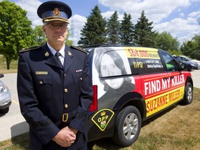 Det. Supt. Ken Leppert, the OPP director of criminal investigation services, talks about the OPP push to find the killer of Suzanne Miller of London, who died in 1974. The police have a video on Facebook as well as a van with her image and tip lines. (Mike Hensen/The London Free Press)