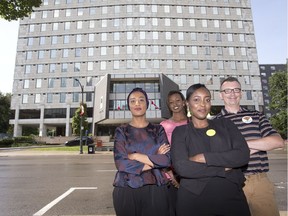 Among the hopefuls seeking a seat around the council horseshoe at London city hall this fall are Rowa Mohamed, left, in Ward 12, Nour Hamid in Ward 8, Arielle Kayabaga in Ward 13 and Shawn Lewis in Ward 2.