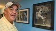 Mike Kilkenny, a longtime major league pitcher and golf pro in his basement with a few of the images of his life in the major leagues. (MIKE HENSEN, The London Free Press file photo)