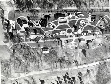 Aerial of Storybook Gardens, 1970. (London Free Press files)