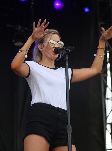 Londoner Julia Haggarty performing on the first day of the 2018 Trackside Music Festival. (SHANNON COULTER, The London Free Press)