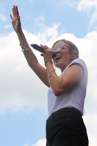 Londoner Julia Haggarty performing on the first day of the 2018 Trackside Music Festival. (SHANNON COULTER, The London Free Press)