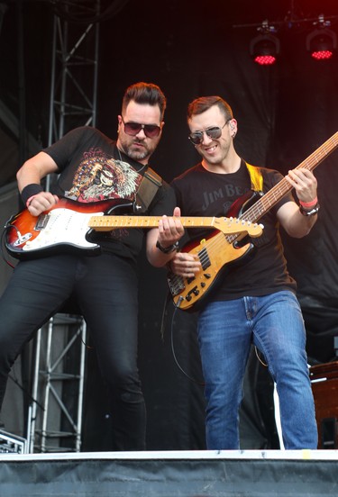 The band Emerson Drive performing on the first day of the 2018 Trackside Music Festival. (SHANNON COULTER, The London Free Press)