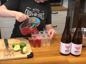 W.K V Courtesy Brew Studs / Nickel Brook Brewing of Burlington created a popsicle recipe for its Raspberry Uber summer beer. It is only 4 per cent alcohol so freezing solid isn't an issue.