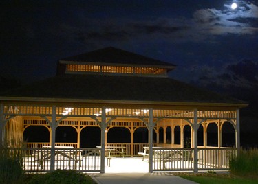 A full moon hovers over the pretty pavilion at Huron Country Playhouse, near Grand Bend.

BARBARA TAYLOR/THE LONDON FREE PRESS