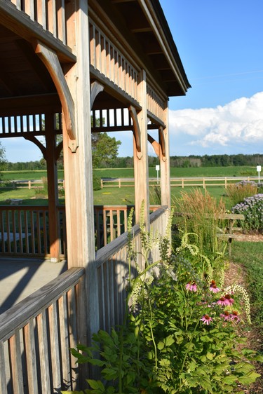 Patrons of Huron Country Playhouse, near Grand Bend are encouraged to come early for performances to enjoy the property which includes garden flowers and pavilion.

BARBARA TAYLOR/THE LONDON FREE PRESS