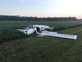 Plane crash in Norfolk County on Friday August 3, 2018 (OPP).