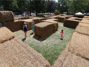 A giant hay-bale maze, shown Aug. 4, 2018, was part of the offerings at the Uncommon Festival in Amherstburg over the August long weekend.