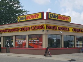 A payday loan establishment is shown on Grand Avenue West in Chatham on Friday. Chatham-Kent council will be receiving a report concerning possible regulations of the industry during Monday's meeting. (Trevor Terfloth/The Daily News)