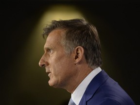Maxime Bernier announces he will leave the Conservative party during a news conference in Ottawa, Thursday August 23, 2018. Adrian Wyld/THE CANADIAN PRESS