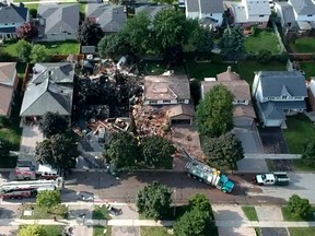 A photo taken with a drone of the Kitchener house explosion on aug. 22, 2018. (Handout: Chris Imperatore)