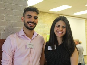 Mustfah Madlol poses with his sister, Hanein who says she is her brother's number one fan. Madlol is the youngest nominee for Pillar Nonprofit Network's Community Innovation Awards this year. He was nominated by the Boys and Girls Club of London. SHALU MEHTA/THE LONDON FREE PRESS