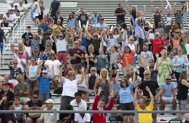 Fans pack the stands at TD Stadium for the opening ceremonies of the 2018 Ontario Summer Games in London. (Derek Ruttan/The London Free Press)